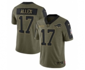 Men's Buffalo Bills Josh Allen Football Olive 2021 Salute To Service Limited Player Jersey