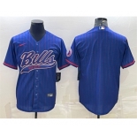 Men's Buffalo Bills Team Big Logo Cool Base Stitched Baseball Jersey