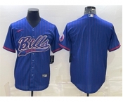 Men's Buffalo Bills Team Big Logo Cool Base Stitched Baseball Jersey