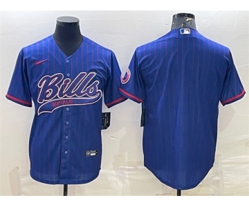 Men's Buffalo Bills Team Big Logo Cool Base Stitched Baseball Jersey