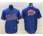 Men's Buffalo Bills Team Big Logo With Patch Cool Base Stitched Baseball Jersey