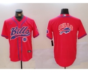 Men's Buffalo Bills big logo Team Big logo Cool Base Stitched Baseball Jersey