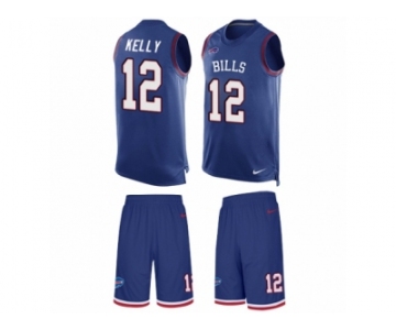 Men's Nike Buffalo Bills #12 Jim Kelly Limited Royal Blue Tank Top Suit NFL Jersey