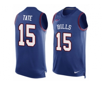 Men's Nike Buffalo Bills #15 Brandon Tate Limited Royal Blue Player Name & Number Tank Top NFL Jersey