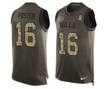 Men's Nike Buffalo Bills #16 Robert Foster Limited Green Salute to Service Tank Top NFL Jersey