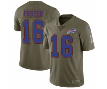 Men's Nike Buffalo Bills #16 Robert Foster Limited Olive 2017 Salute to Service NFL Jersey