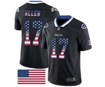 Men's Nike Buffalo Bills #17 Josh Allen Limited Black Rush USA Flag NFL Jersey