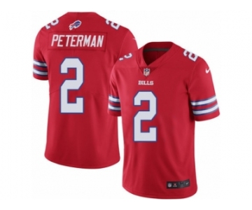 Men's Nike Buffalo Bills #2 Nathan Peterman Limited Red Rush NFL Jersey