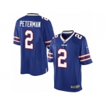 Men's Nike Buffalo Bills #2 Nathan Peterman Limited Royal Blue Team Color NFL Jersey