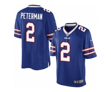 Men's Nike Buffalo Bills #2 Nathan Peterman Limited Royal Blue Team Color NFL Jersey