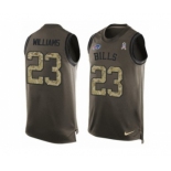 Men's Nike Buffalo Bills #23 Aaron Williams Limited Green Salute to Service Tank Top NFL Jersey