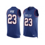 Men's Nike Buffalo Bills #23 Micah Hyde Limited Royal Blue Player Name & Number Tank Top NFL Jersey