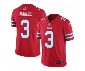 Men's Nike Buffalo Bills #3 E. J. Manuel Limited Red Rush NFL Jersey