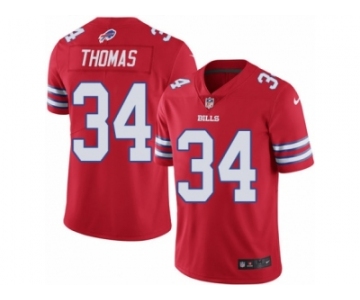 Men's Nike Buffalo Bills #34 Thurman Thomas Limited Red Rush NFL Jersey