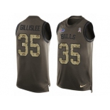 Men's Nike Buffalo Bills #35 Mike Gillislee Limited Green Salute to Service Tank Top NFL Jersey