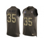 Men's Nike Buffalo Bills #35 Mike Tolbert Limited Green Salute to Service Tank Top NFL Jersey