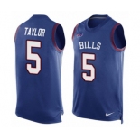 Men's Nike Buffalo Bills #5 Tyrod Taylor Limited Royal Blue Player Name & Number Tank Top NFL Jersey