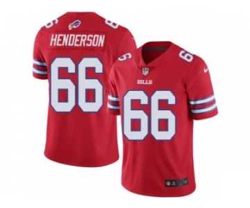 Men's Nike Buffalo Bills #66 Seantrel Henderson Limited Red Rush NFL Jersey