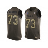 Men's Nike Buffalo Bills #73 Dion Dawkins Limited Green Salute to Service Tank Top NFL Jersey