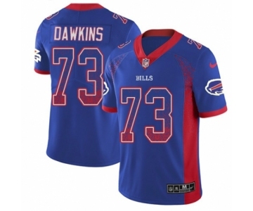 Men's Nike Buffalo Bills #73 Dion Dawkins Limited Royal Blue Rush Drift Fashion NFL Jersey