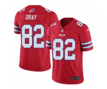 Men's Nike Buffalo Bills #82 Jim Dray Limited Red Rush NFL Jersey