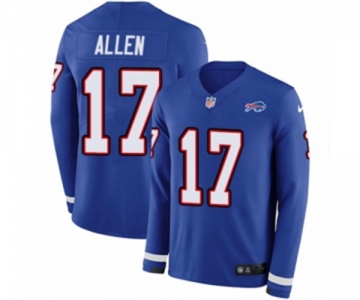 Nike Buffalo Bills #17 Josh Allen Limited Royal Blue Therma Long Sleeve NFL Jersey