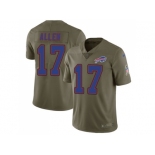 Nike Buffalo Bills #17 Josh Allen Olive Men Stitched NFL Limited 2017 Salute To Service Jersey