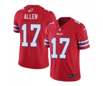 Nike Buffalo Bills #17 Josh Allen Red Men Stitched NFL Limited Rush Jersey