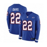 Nike Buffalo Bills #22 Vontae Davis Limited Royal Blue Therma Long Sleeve NFL Jersey