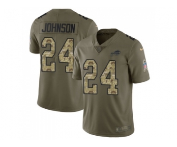 Nike Buffalo Bills #24 Taron Johnson Olive Camo Men Stitched NFL Limited 2017 Salute To Service Jersey