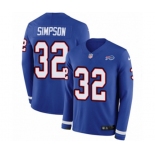 Nike Buffalo Bills #32 O. J. Simpson Limited Royal Blue Therma Long Sleeve NFL Jersey