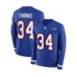 Nike Buffalo Bills #34 Thurman Thomas Limited Royal Blue Therma Long Sleeve NFL Jersey