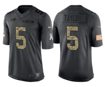 Nike Buffalo Bills #5 Tyrod Taylor Men's Stitched Black NFL Salute to Service Limited Jerseys