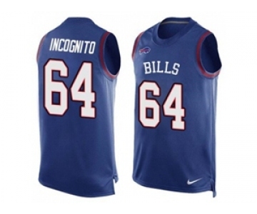 Nike Buffalo Bills #64 Richie Incognito Royal Blue Team Color Men's Stitched NFL Limited Tank Top Jersey