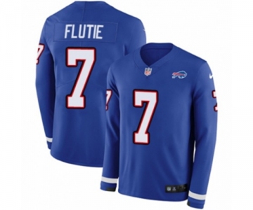 Nike Buffalo Bills #7 Doug Flutie Limited Royal Blue Therma Long Sleeve NFL Jersey