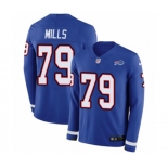 Nike Buffalo Bills #79 Jordan Mills Limited Royal Blue Therma Long Sleeve NFL Jersey