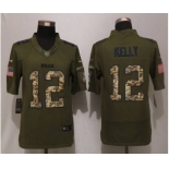 nike nfl jerseys buffalo bills #12 jim kelly army green[nike Limited Salute To Service]