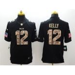 nike nfl jerseys buffalo bills #12 kelly black[salute to service limited]