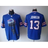 nike nfl jerseys buffalo bills #13 johnson blue[helmet tri-blend limited]