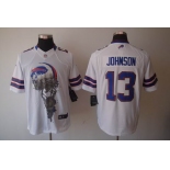 nike nfl jerseys buffalo bills #13 johnson white[helmet tri-blend limited]