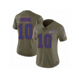 Women Nike Buffalo Bills #10 Corey Brown Limited Olive 2017 Salute to Service NFL Jersey