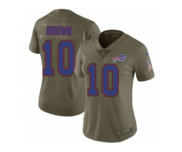 Women Nike Buffalo Bills #10 Corey Brown Limited Olive 2017 Salute to Service NFL Jersey