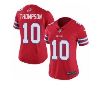 Women Nike Buffalo Bills #10 Deonte Thompson Limited Red Rush Vapor Untouchable NFL Jersey