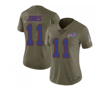 Women Nike Buffalo Bills #11 Zay Jones Olive Stitched NFL Limited 2017 Salute to Service Jersey