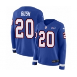 Women Nike Buffalo Bills #20 Rafael Bush Limited Royal Blue Therma Long Sleeve NFL Jersey