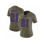 Women Nike Buffalo Bills #21 Jordan Poyer Limited Olive 2017 Salute to Service NFL Jersey