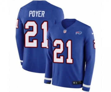 Women Nike Buffalo Bills #21 Jordan Poyer Limited Royal Blue Therma Long Sleeve NFL Jersey