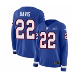 Women Nike Buffalo Bills #22 Vontae Davis Limited Royal Blue Therma Long Sleeve NFL Jersey