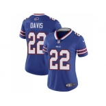 Women Nike Buffalo Bills #22 Vontae Davis Royal Blue Team Color Stitched NFL Vapor Untouchable Limited Jersey