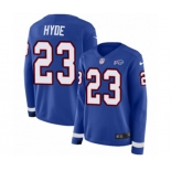 Women Nike Buffalo Bills #23 Micah Hyde Limited Royal Blue Therma Long Sleeve NFL Jersey